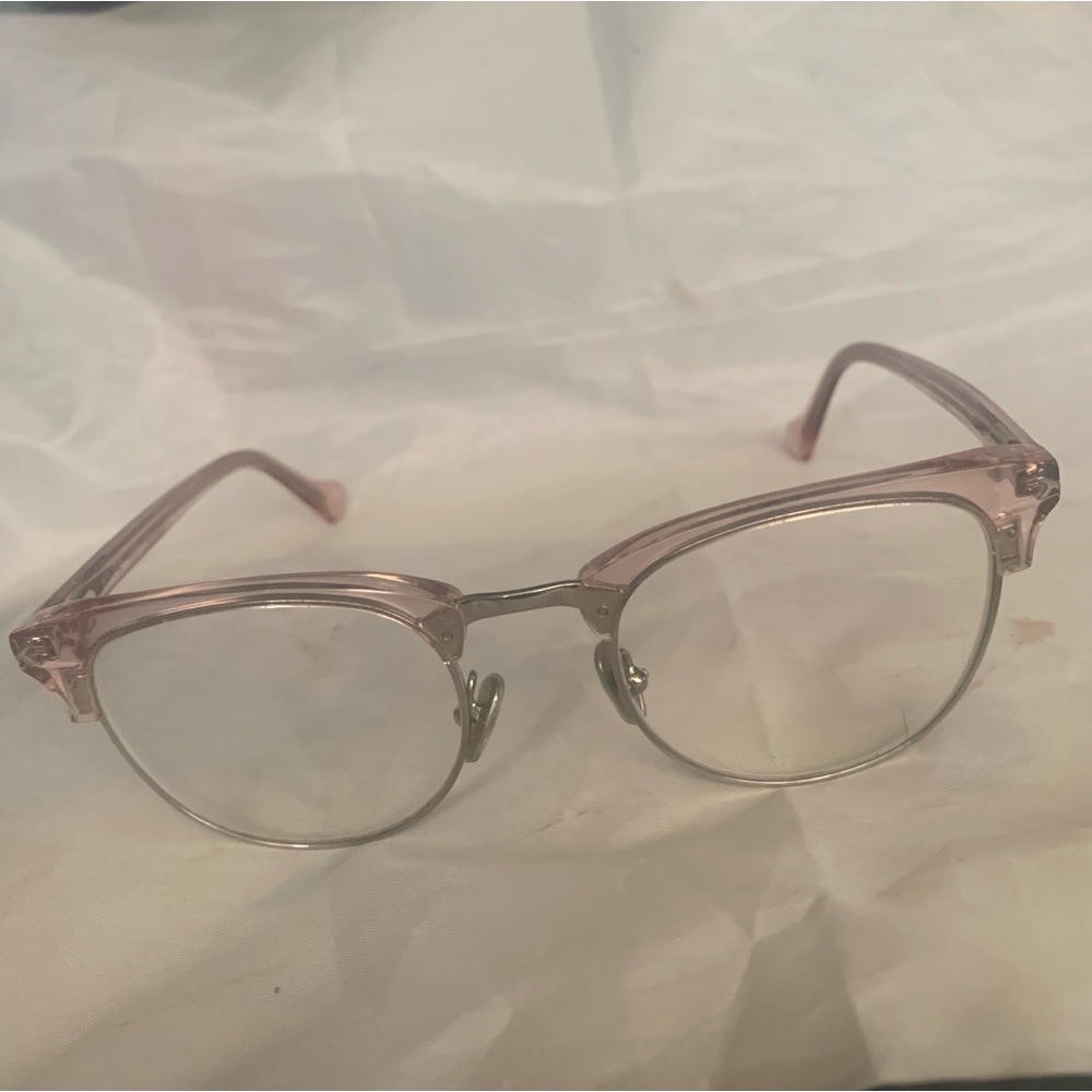 Kits open your eyes ,silver and light peachy pink glasses frames only